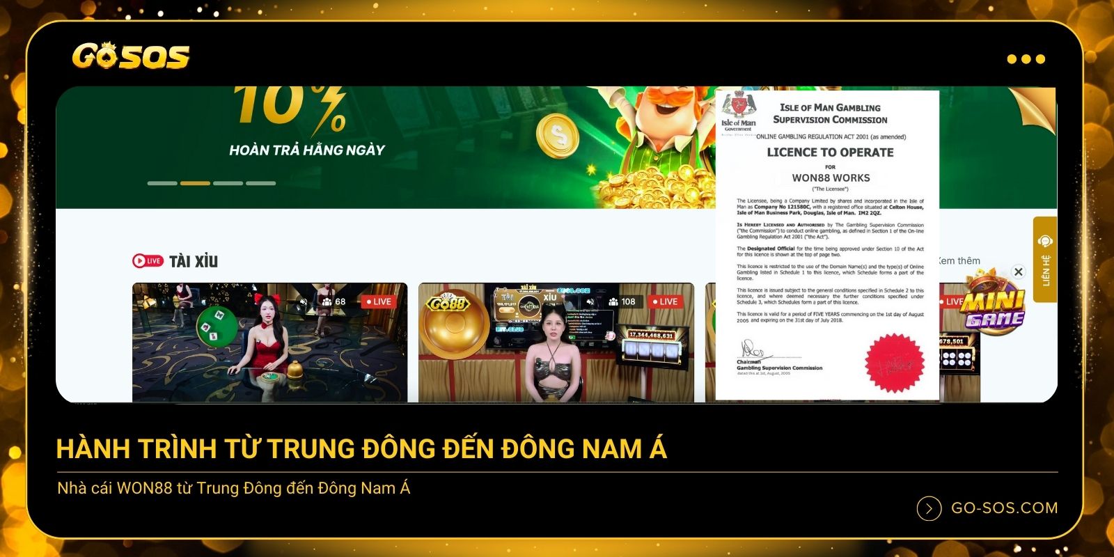 chứng nhận của WON88